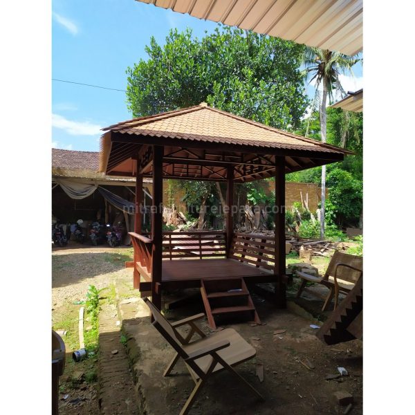 Jual Gazebo Kayu Kelapa Minimalis Elegan